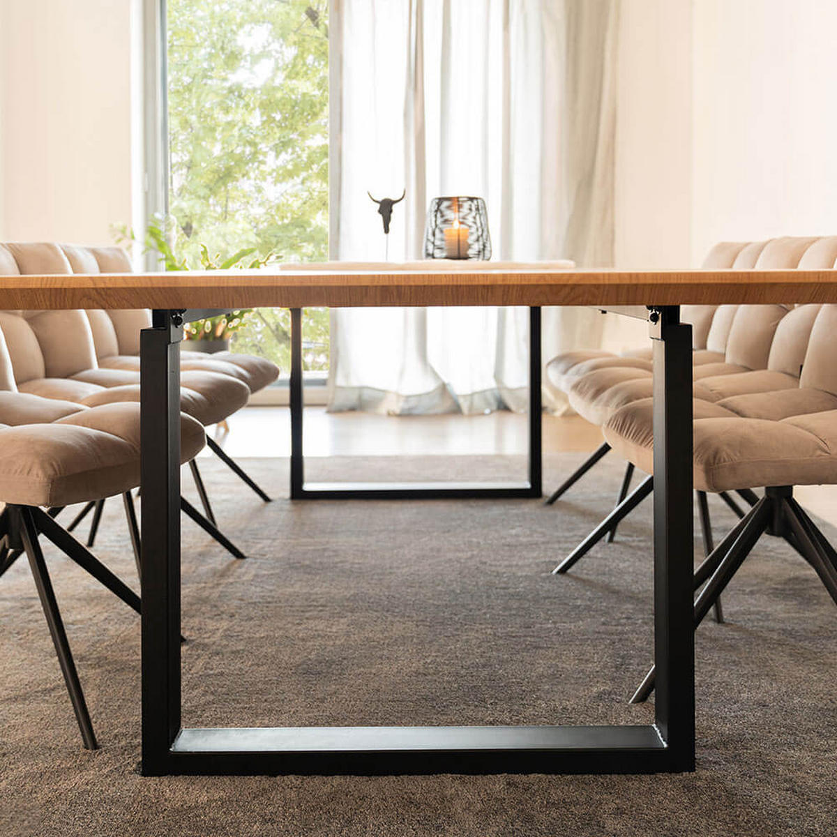 ESSTISCH Eckig AVENCIA inkl. U-Fuß - 240 x 120 cm Light Oak - Hellbraun, Holz (240/120/4cm) - Home Deluxe