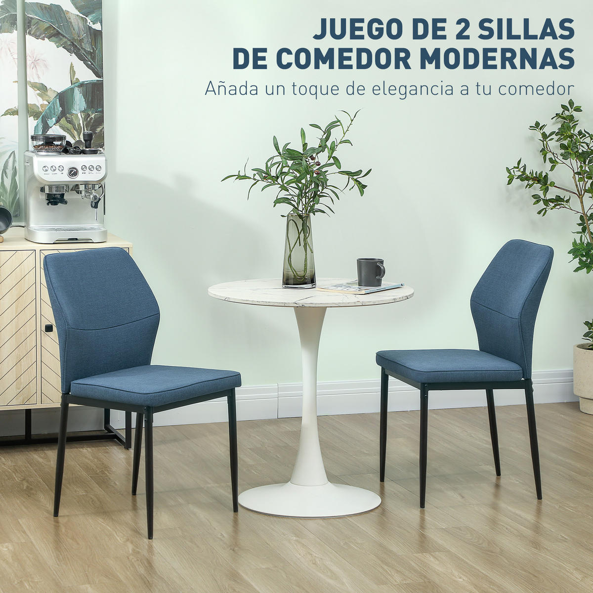 STÜHLE Blau 2 Stück - Blau, Naturmaterialien (45/86/57cm) - GiPP