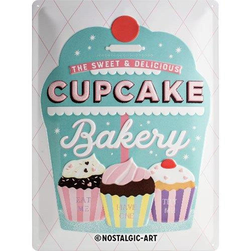 BLECHSCHILD 30/40 cm Home & Country Cupcake Bakery - Multicolor, Metall (30/40/0.2cm) - Nostalgic-Art