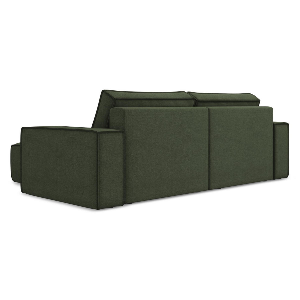 ECKSOFA mit Schlaffunktion Strukturstoff Stoff Grün - Schwarz/Olivgrün, Kunststoff/Textil (257/148cm) - LaMiaSofa