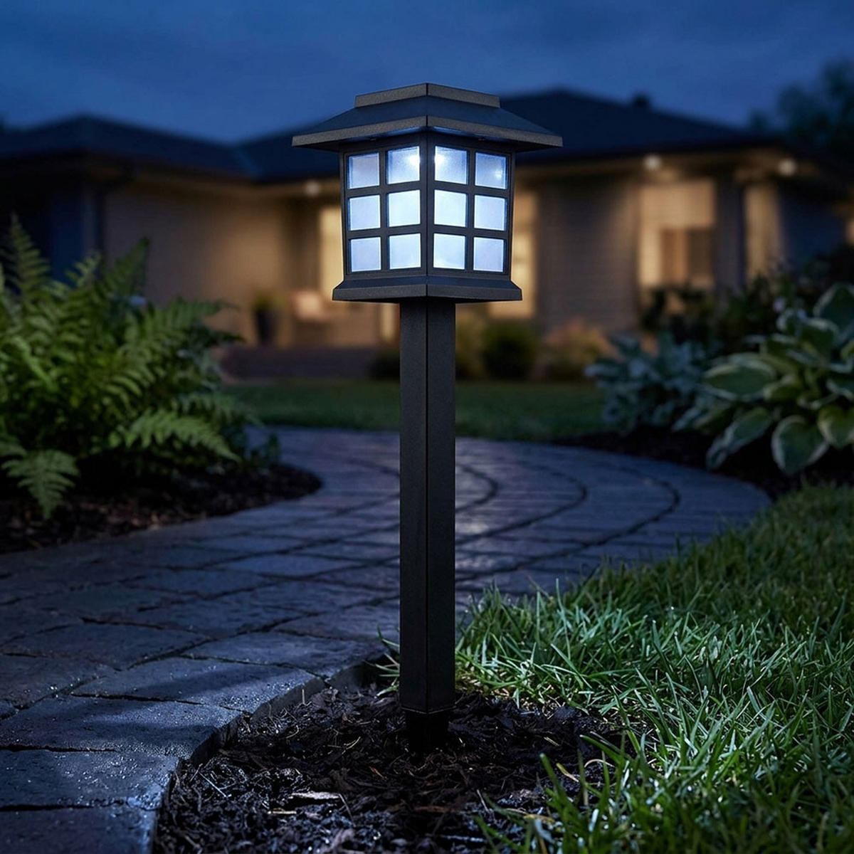 LED SOLARLEUCHTE Schwarz Laterne - Schwarz, Kunststoff (8.5/8.5/38cm)
