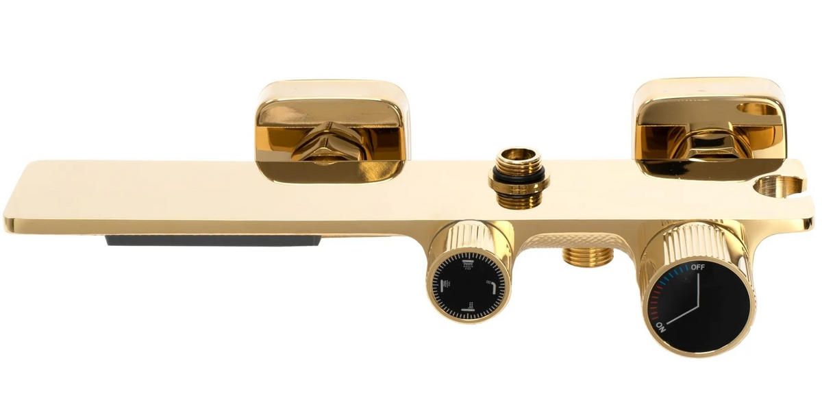 DUSCHGARNITUR Rea Helix Gold - Goldfarben, Metall (30/114.5/38cm) - REA