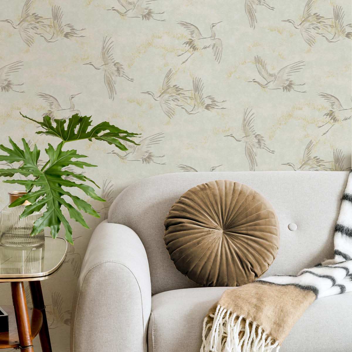 VLIESTAPETE Vogel 1000x52cm - Beige, Papier/Kunststoff (52/1000cm) - Art for the Home