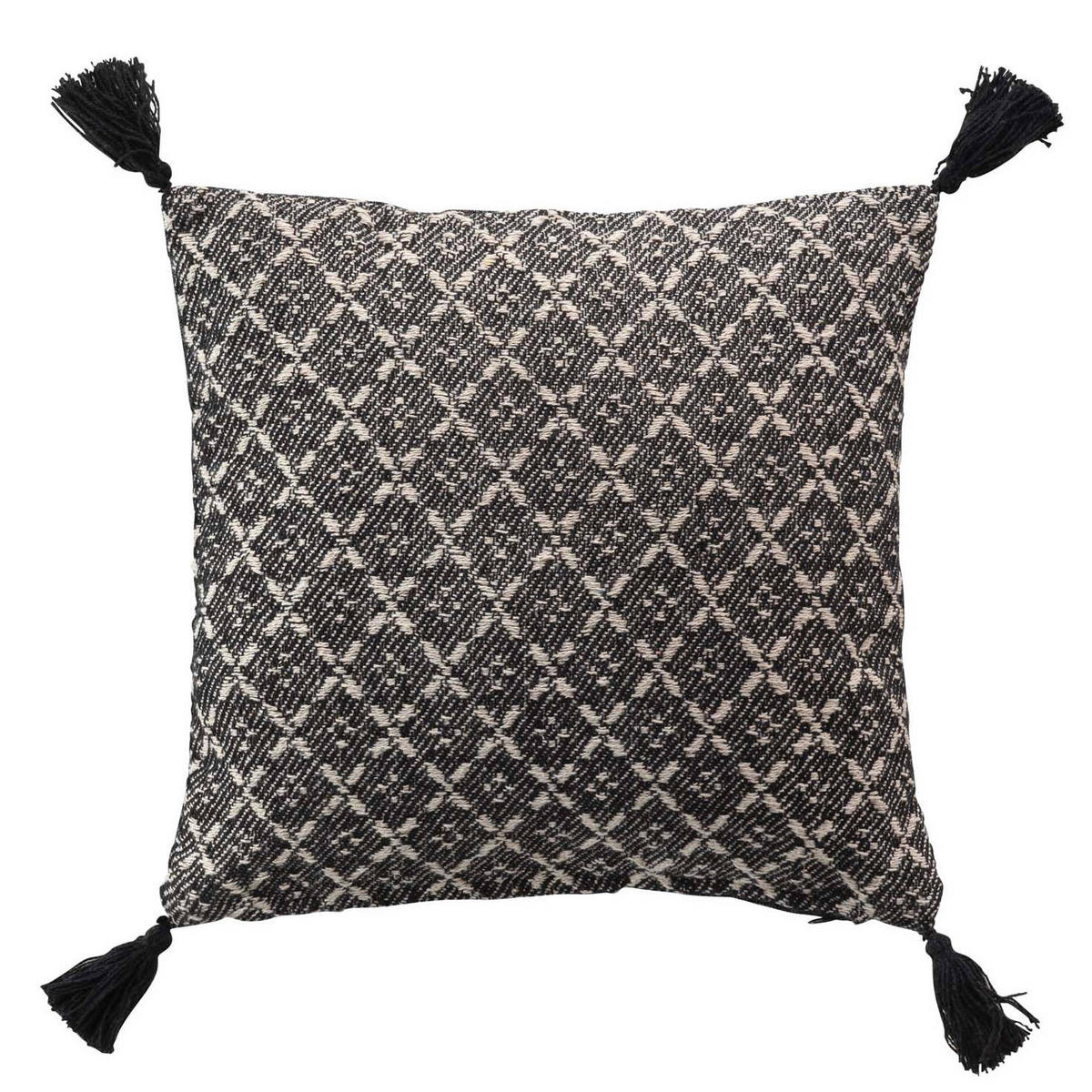 ZIERKISSEN Janna 40/40 cm - Schwarz, Naturmaterialien (40/40cm) - Douceur d´intérieur