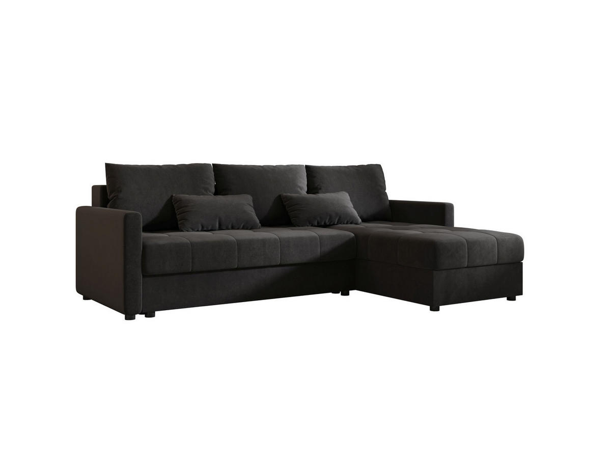 ECKSOFA MOS L BIS Itaka 27 Rechts mit Schlaffunktion - Dunkelgrau, Textil (220/143cm) - Bedante