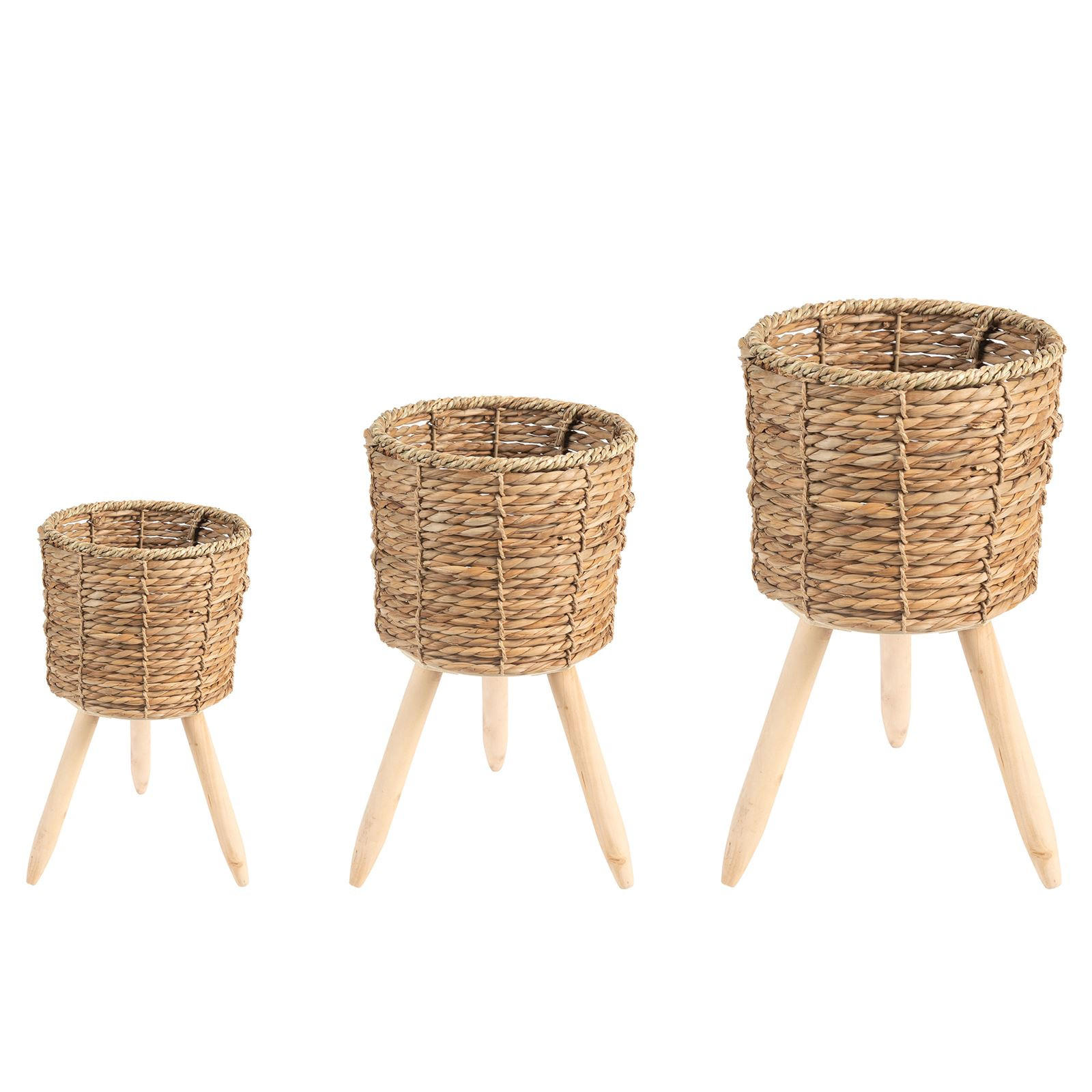 PFLANZKÖRBE TONGA - Naturfarben, Holz (55cm) - IDIMEX