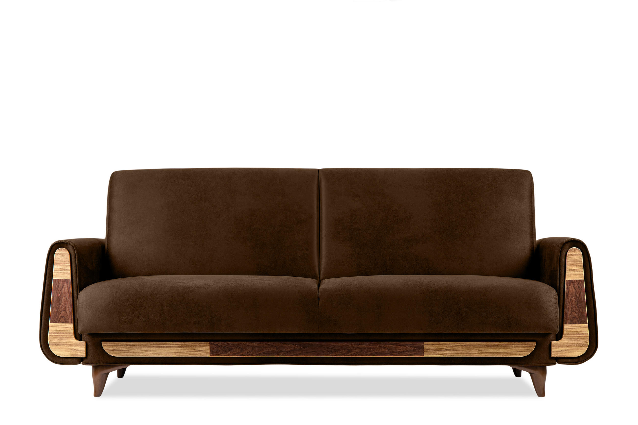 3-SITZER-SCHLAFSOFA GUSTAVO II mit Armlehnen, Dunkelbraun - Dunkelbraun, Holz/Holzwerkstoff (230/98/98cm) - KONSIMO®