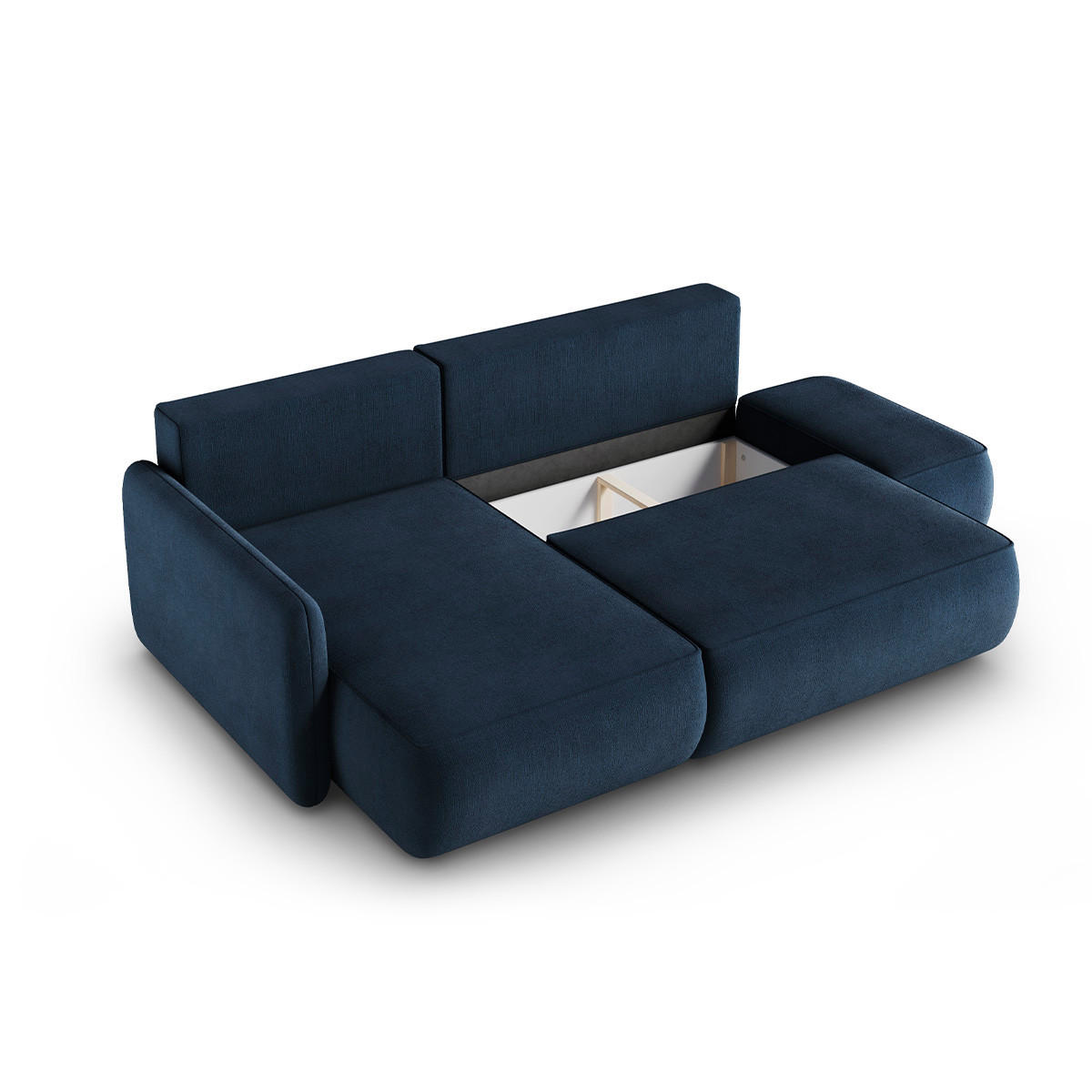 ECKSOFA Alessio 3 Sitzplätze Dunkelblau - Blau, Holz (229/148cm) - Petits-meubles