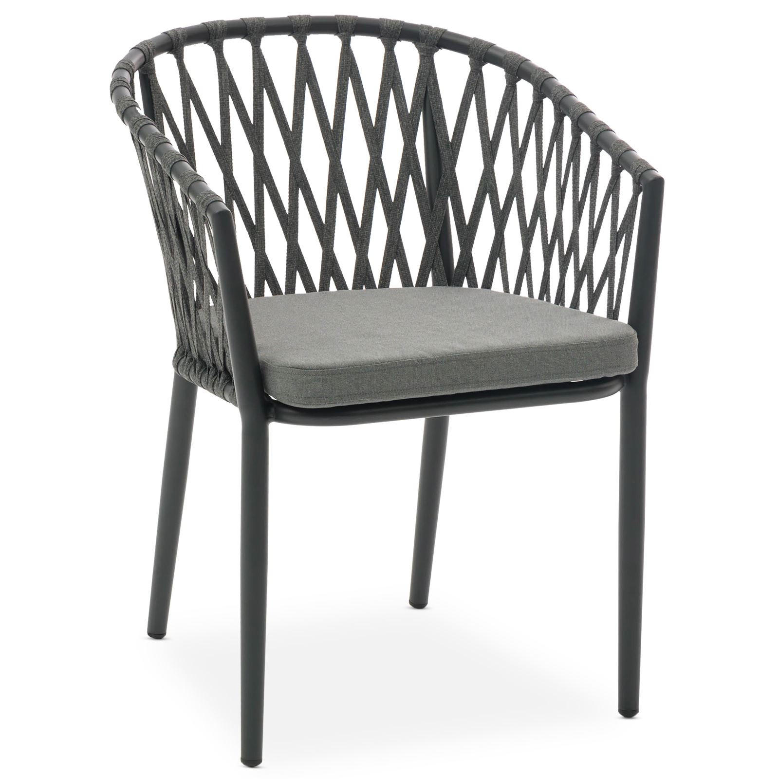 GARTENSTÜHLE SUNNY 6ER-SET - Grau, Textil/Metall (56/78/62cm) - IDIMEX