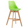 BARHOCKER Kunststoff grün - Eukalyptusholzfarben/Grün, Holz/Kunststoff (48/112/56cm) - CLP