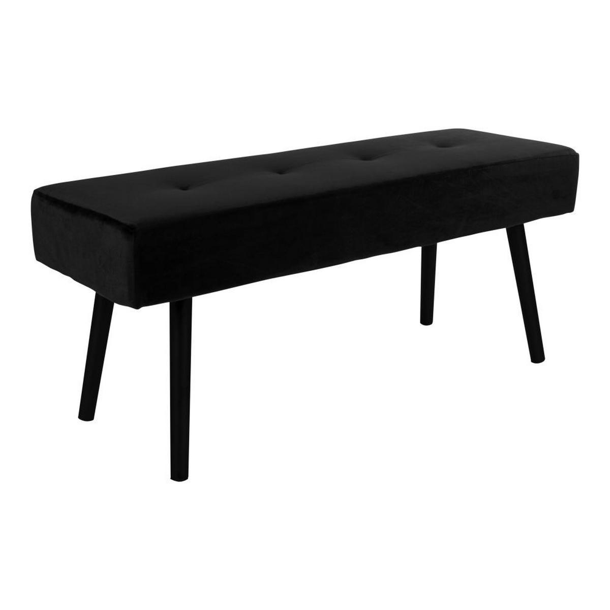 SKIBY Bank Samt 100 x 35 x 44 - Schwarz, Textil (100/44/100cm) - tinkaro