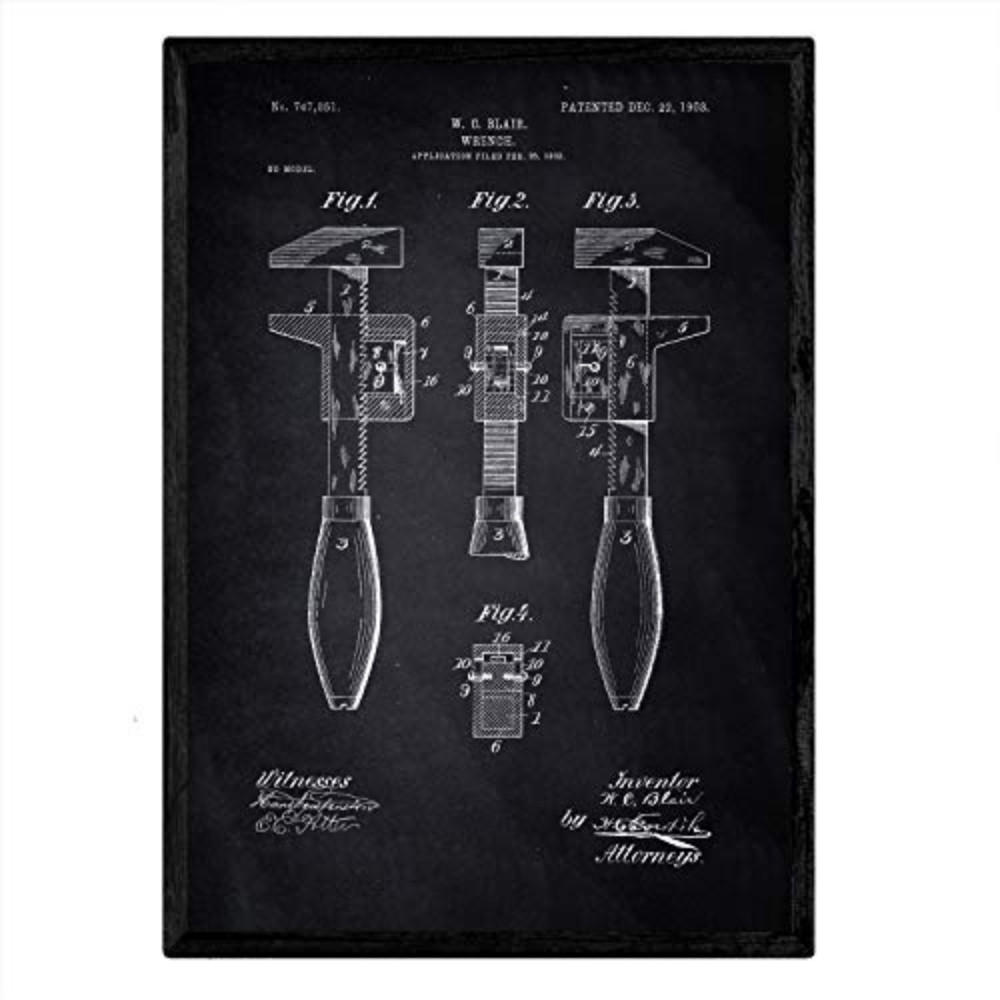 POSTER Vintage Patent – Key A3 Rahmenlos - Klar, Papier (29.7/5/42cm) - Nacnic