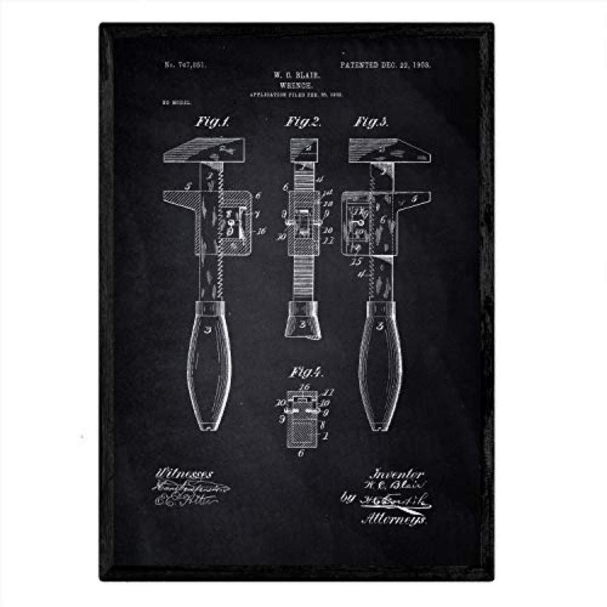 POSTER Vintage Patent – Key A3 Rahmenlos - Klar, Papier (29.7/5/42cm) - Nacnic