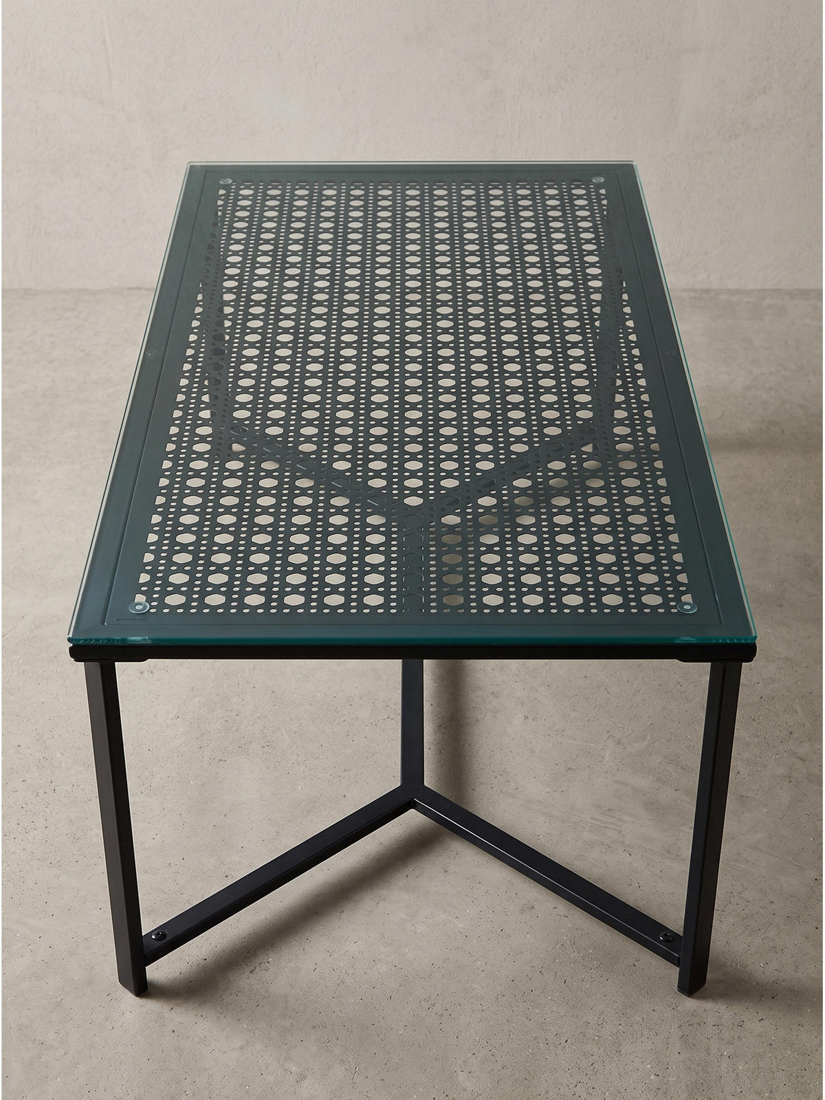COUCHTISCH ALCUDIA, Einscheibensicherheitsglas, Schwarz, 100 x 50 x 42 cm - Schwarz, Glas/Metall (50/100/42cm) - KADIMA DESIGN