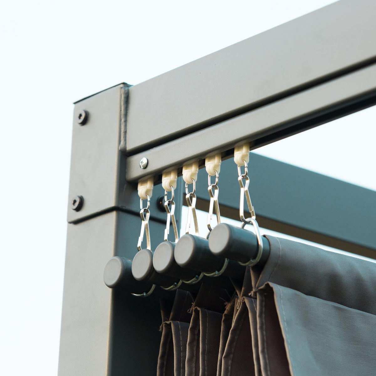 PERGOLA Pavillon Polyester Grau - Grau, Kunststoff/Metall (213/221/298cm) - Outsunny