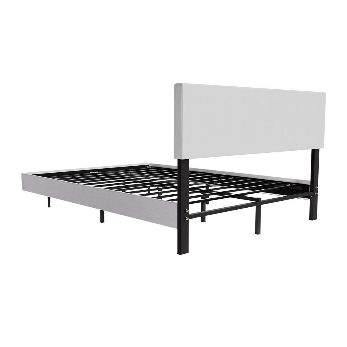 SCHWEBEBETT Lissabon Weiß 140/200 cm Kunstleder mit Matratze - Weiß, Textil (140/200cm) - Juskys