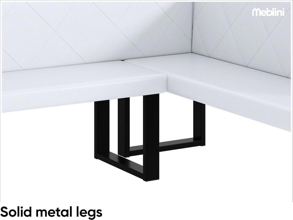 ECKBANK ERIC_U - Weiß, Leder (142/196cm) - Meblini