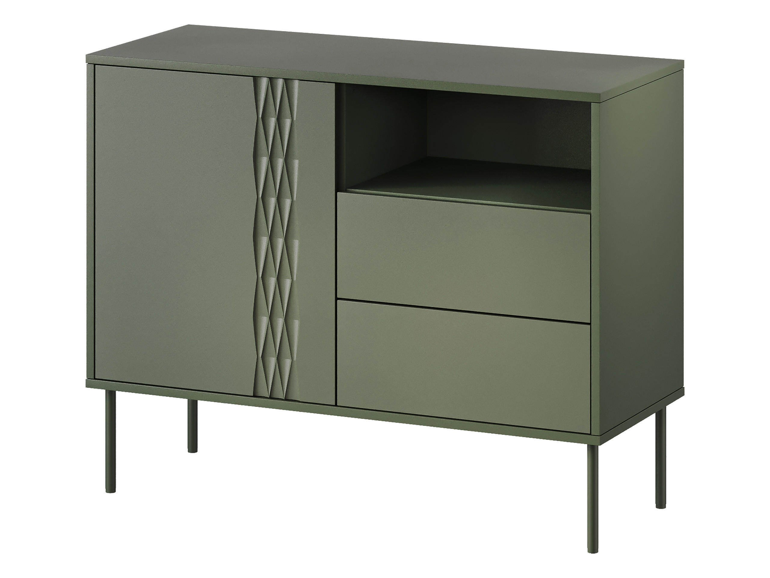 KOMMODE Tresse 1D2S - Grün, Holzwerkstoff/Metall (100/75/40cm) - MIRJAN24