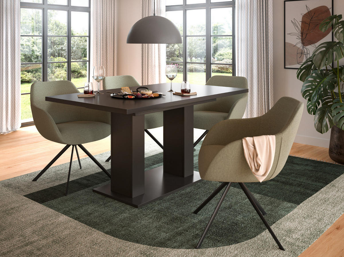 ESSTISCH grau, Küchentisch ausziehbar 150 - 190 cm - Grau, Holzwerkstoff/Metall (150/90/76cm) - Inn.Furn