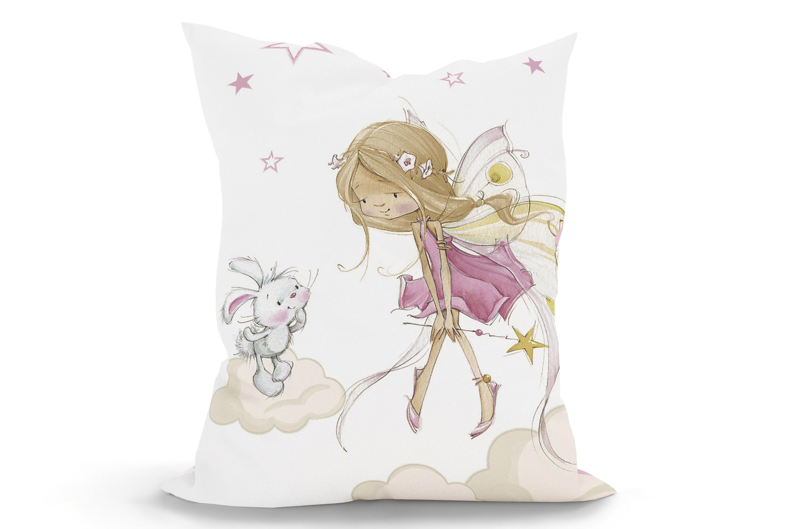 KINDER-SITZSACK - Little Fairy - Weiß/Rosa, Textil (100/25/135cm) - Green Bean