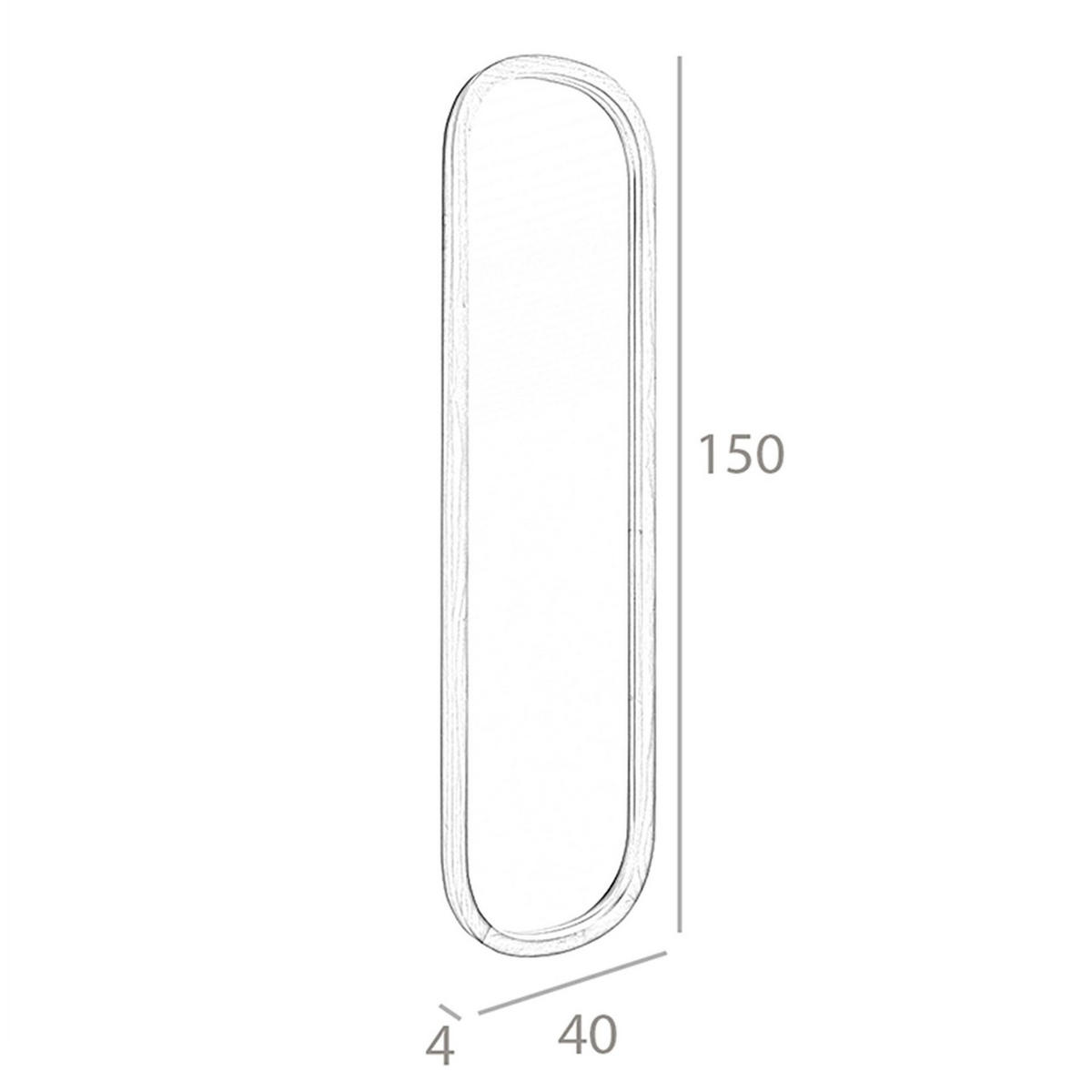 WANDSPIEGEL Wandspiegel Ovale Walnuss 40/150/4 cm - Walnussfarben, Holz (40/4/150cm) - ANGEL CERDA