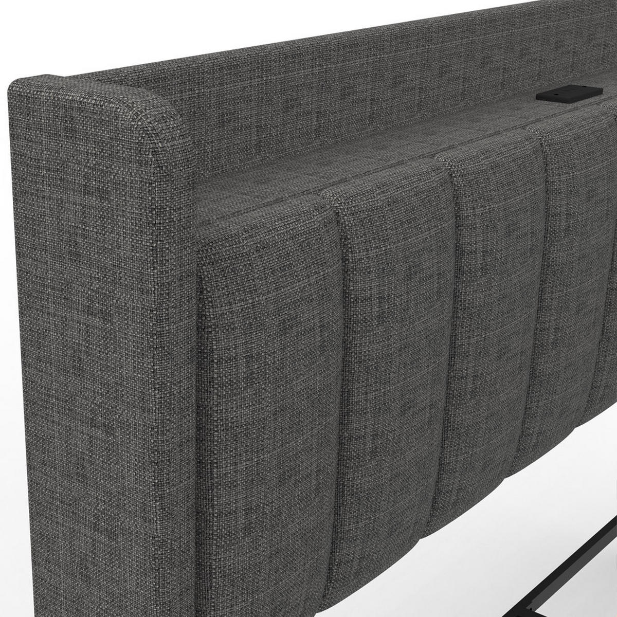 LED BETT MELURA - Dunkelgrau, Mit Matratze - Dunkelgrau, Kunststoff - Home Deluxe