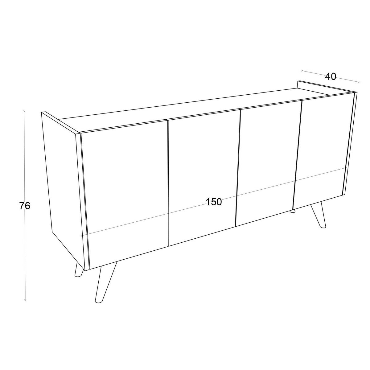 BUFFETSCHRANK pekin Braun - Braun, Holz (40/76/150cm) - Habitat Garten