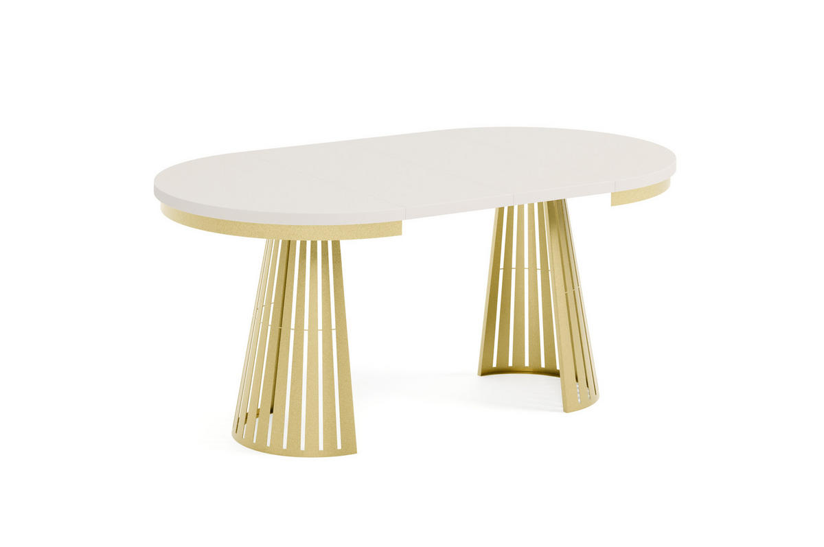 ESSTISCH Cone Bis - Kaschmir/Goldfarben, Holzwerkstoff/Metall (100/100/76cm) - Meblini