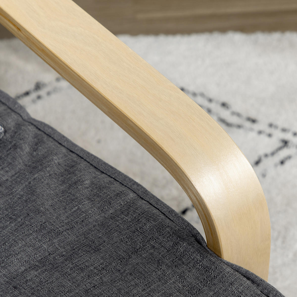 RELAXSESSEL Schwingstuhl, Ruhesessel, Relaxstuhl mit Verstellbarem Fußteil - Grau, Kunststoff (94/100/66.5cm) - HOMCOM