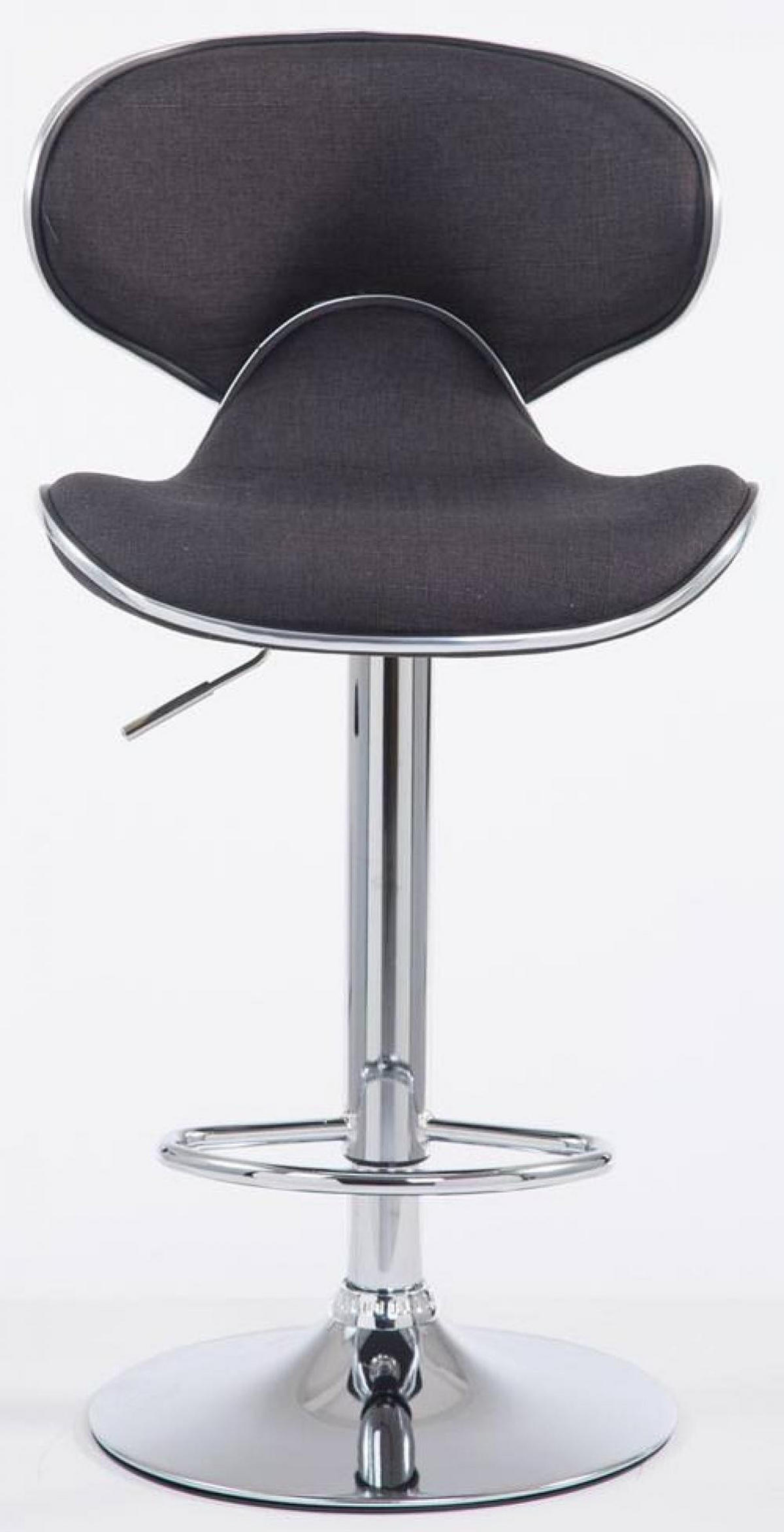BARHOCKER 2er Set Stoff dunkelgrau - Chromfarben/Dunkelgrau, Textil/Metall (46/88/49cm) - CLP