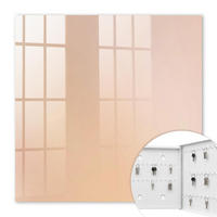 SCHLÜSSELBOX Weiß 30x30 cm – Türöffnung nach rechts - Pastellfarbene Stimmung - Beige, Metall (30/30/5cm) - TULUP