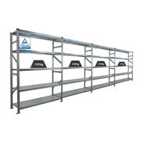 FACHBODENREGAL Proximo Stecksystem 200x600x40cm 5 Ebenen Fachlast 130 kg Beidseitig nutzbar Verzinkt - Silberfarben, Metall (600/200/40cm) - PROREGAL