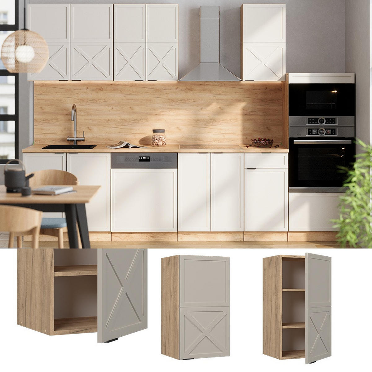 NÁSTENNÁ SKRINKA Fame-Line GreyBeige 40 cm - sivá/dub medový, kompozitné drevo (40/72/34.1cm) - Vicco