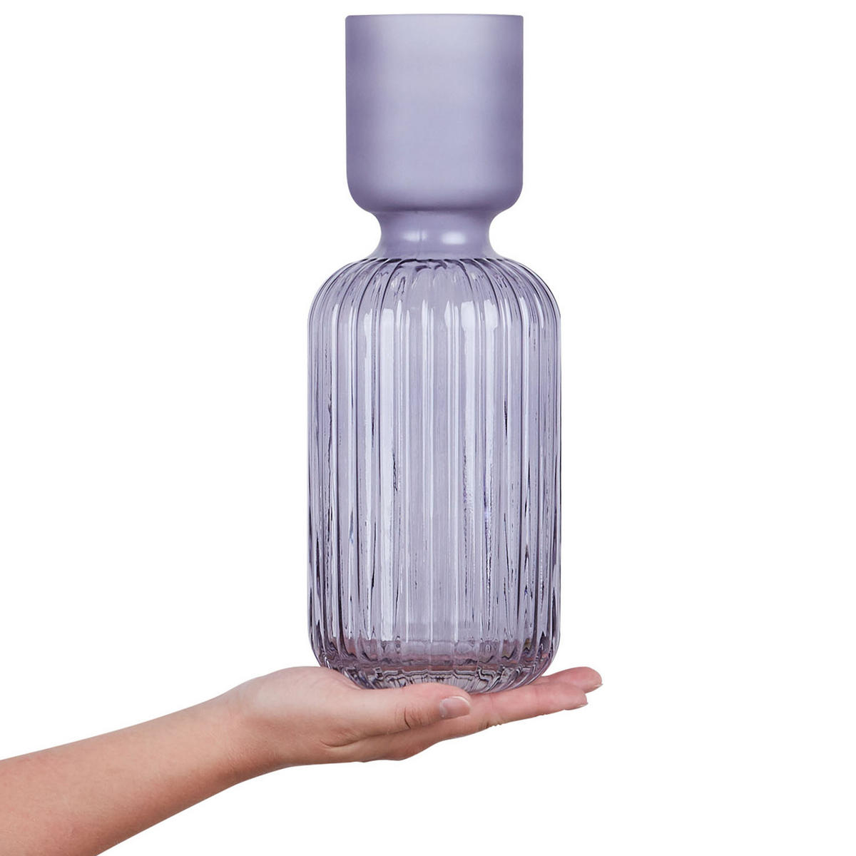 BLUMENVASE Glas violett Tragana - Violett, Glas (31cm) - Beliani