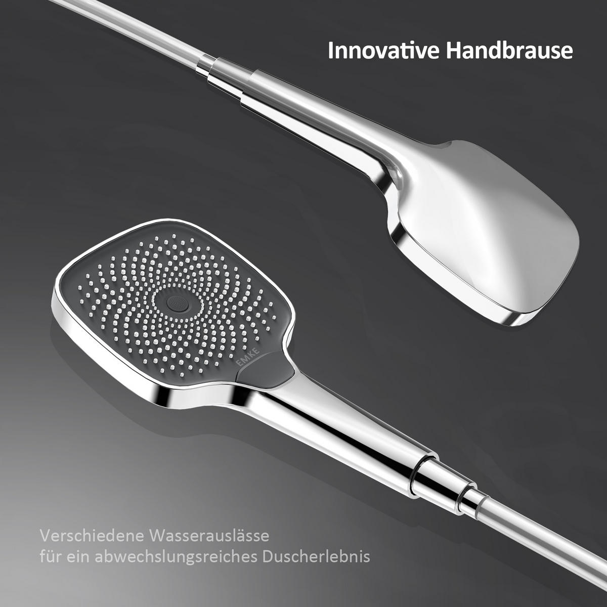 ÜBERKOPFBRAUSESET mit Thermostat höhenverstellbar Chrom 119,4/49/25,3 cm - Chromfarben, Metall (25/119/49cm) - EMKE