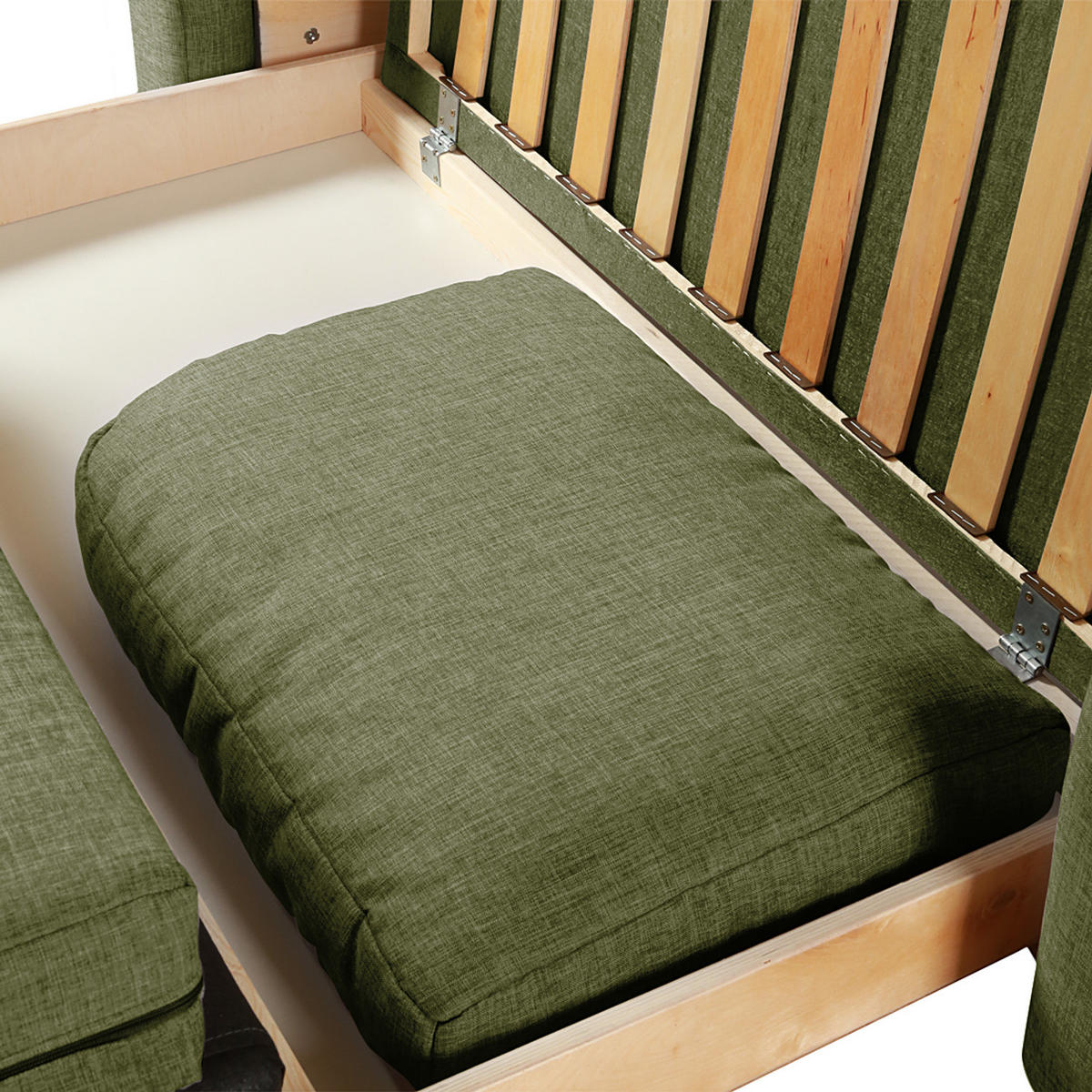 SCHLAFSOFA - Silberfarben/Grün, Textil (193/90/90cm) - home24