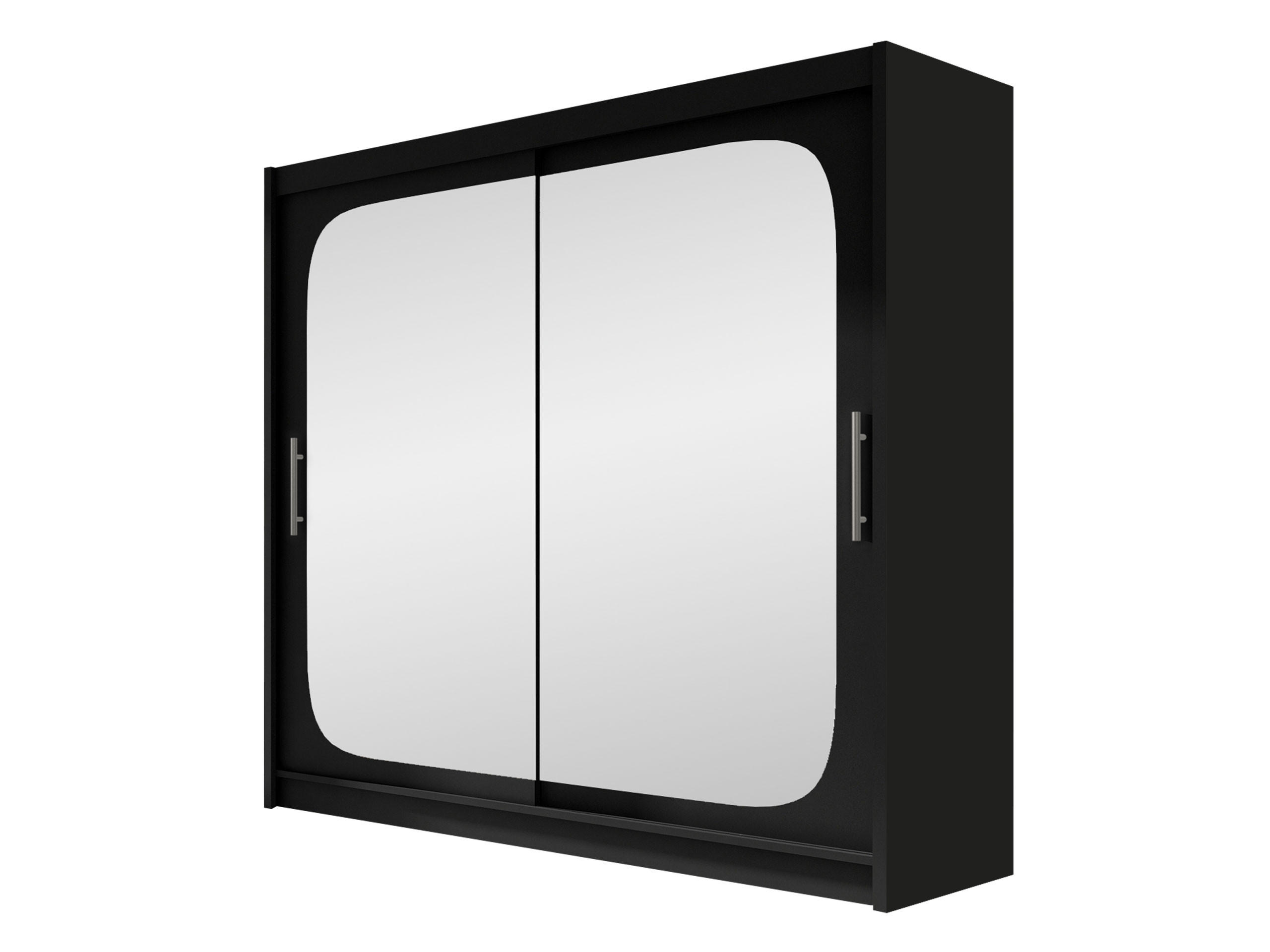 KLEIDERSCHRANK London VIII - Silberfarben/Schwarz, Holzwerkstoff/Kunststoff (180/215/58cm) - MIRJAN24