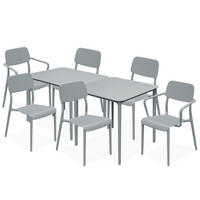 GARTENMÖBEL-SET GALIO, 8-tlg - Grau, Kunststoff - KONSIMO®