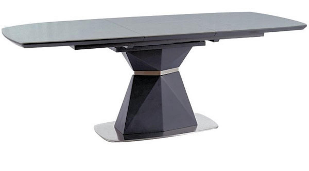 ESSTISCH Cortez grau / anthrazit 160 / 90 / 76cm - Grau, Glas/Holz (90/160/76cm) - Feldmann-Wohnen