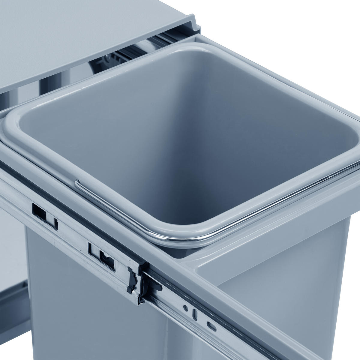 EINBAUMÜLLEIMER - Grau, Kunststoff/Metall (25/35.5/47cm) - Relaxdays