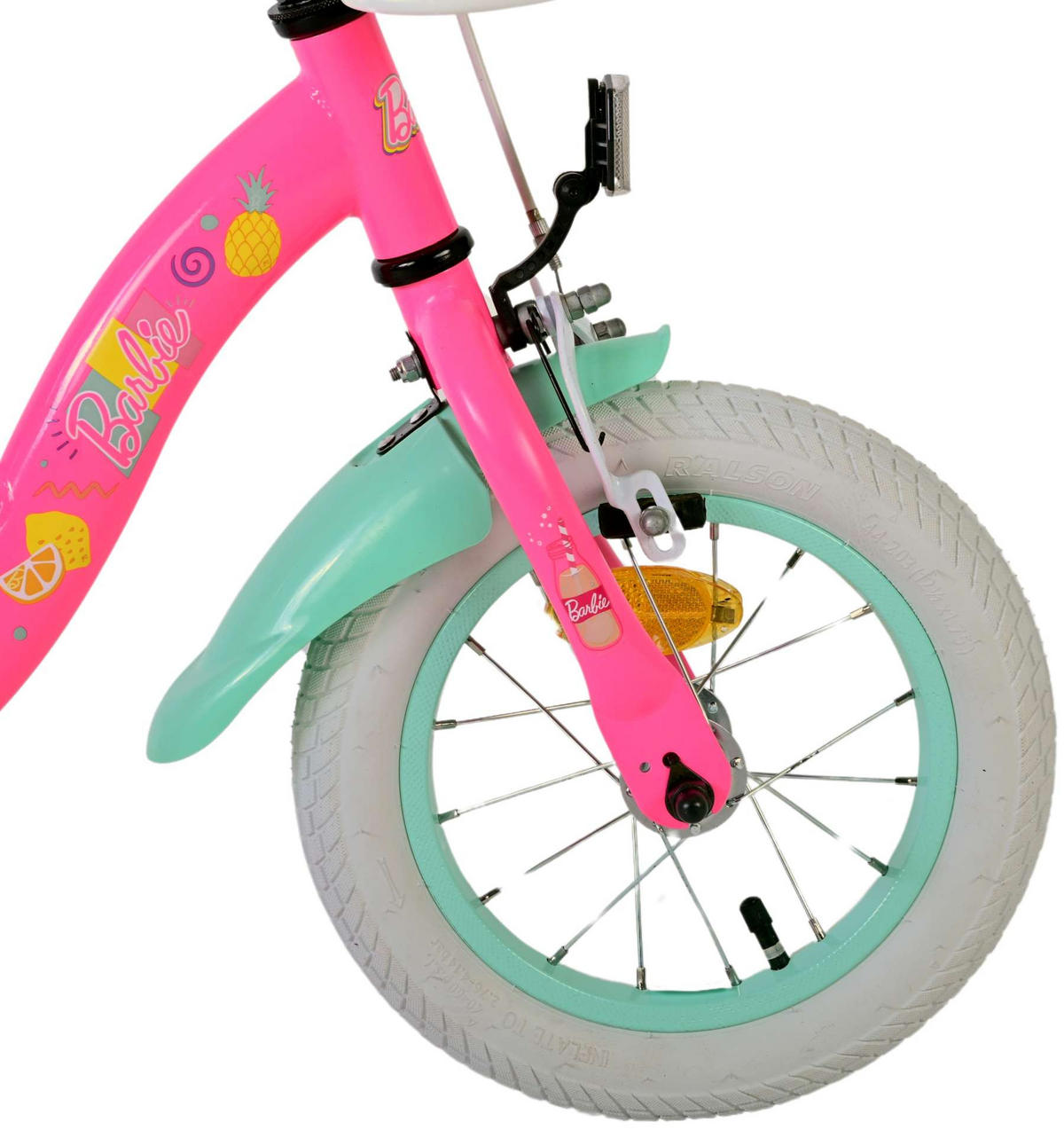 KINDERFAHRRAD Barbie - Mädchen - 12 Zoll - Rücktritt + Handbremse - Rosa - Rosa, Metall (48cm) - TPFSports