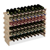 WEINREGAL - Hellbraun, Holz (103/73/25cm) - Relaxdays
