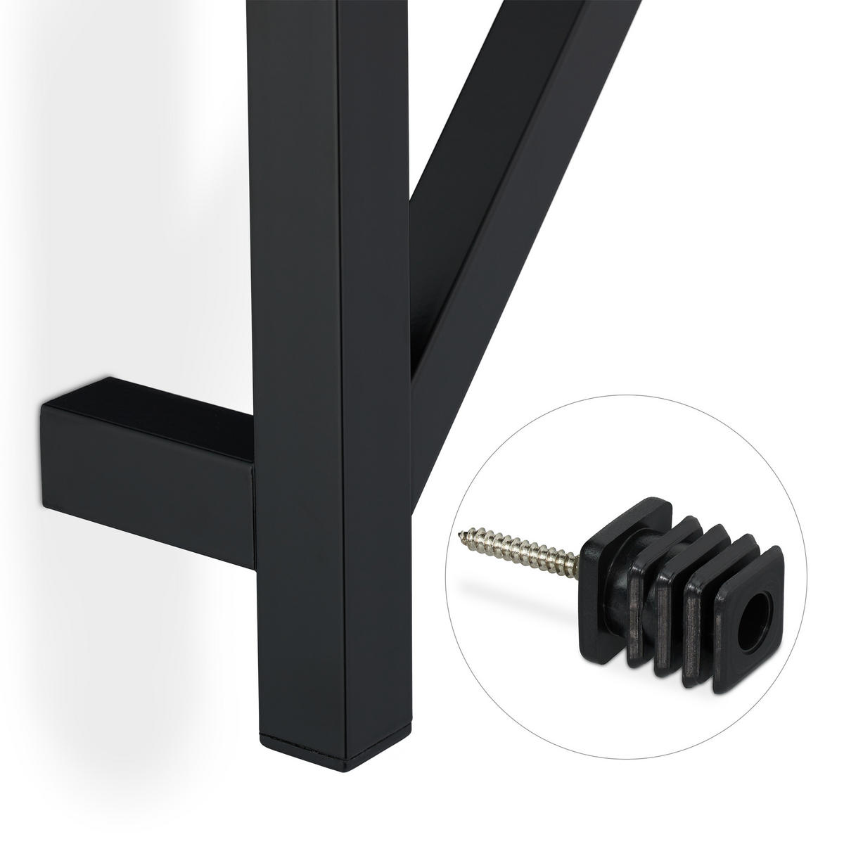 WANDGARDEROBE - Schwarz, Metall (19.5/100.5/7cm) - Relaxdays