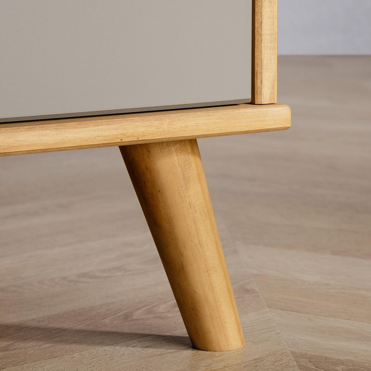 NACHTTISCH COLIMA natur/grau - Naturfarben/Grau, Holz (50/46/40cm) - IDIMEX