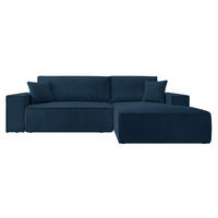 ECKSOFA Farese Dunkelblau Cordbezug - Schwarz/Dunkelblau, Kunststoff/Textil (267/167cm) - Selsey