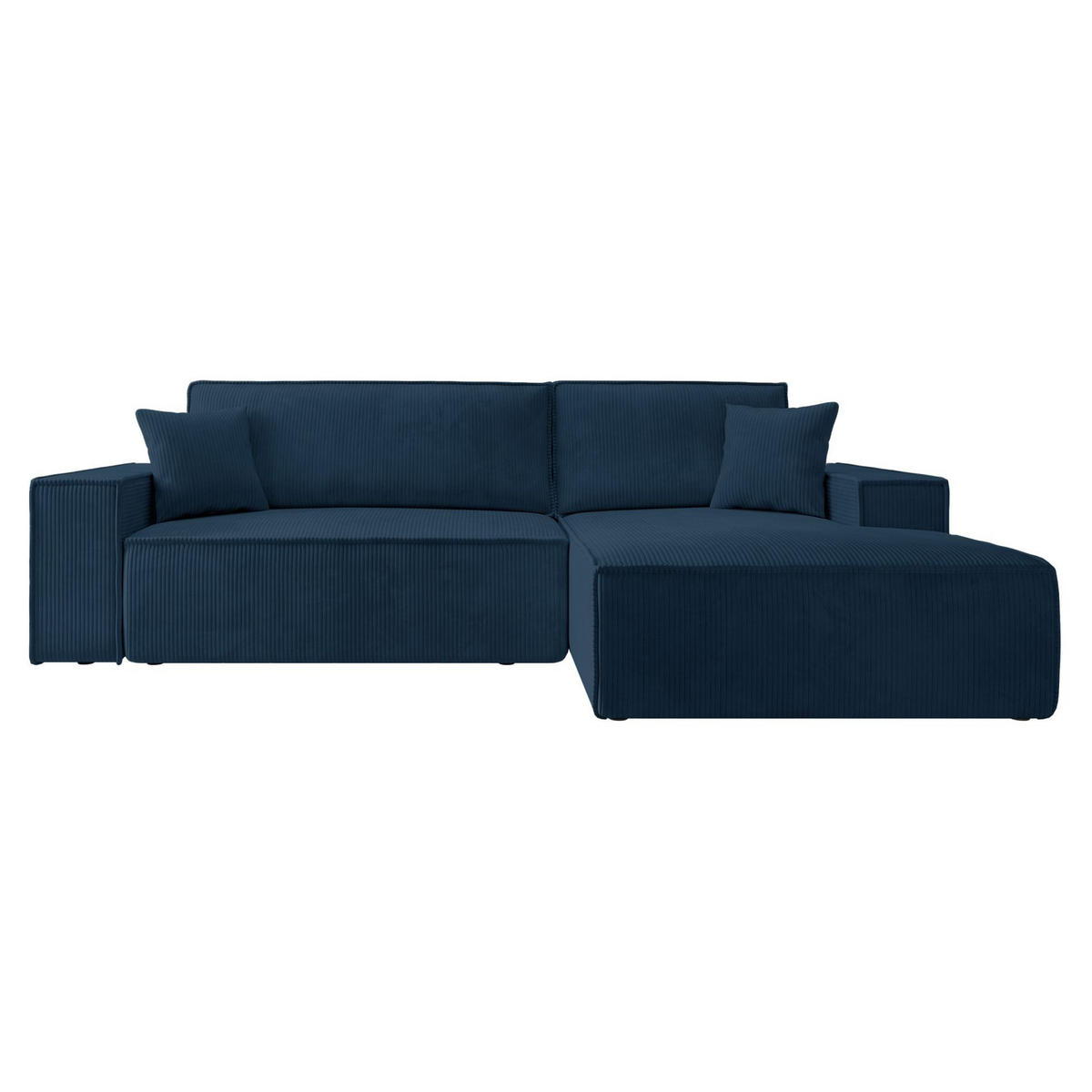 ECKSOFA Farese Dunkelblau Cordbezug - Schwarz/Dunkelblau, Kunststoff/Textil (267/167cm) - Selsey