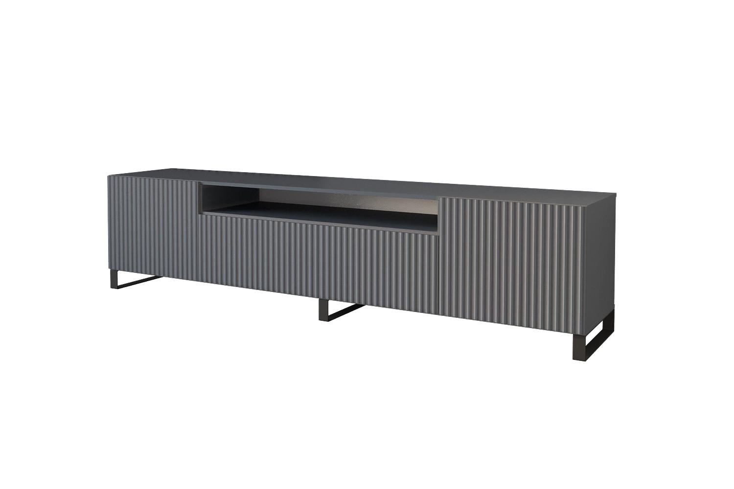 LOWBOARD NOA-2-S 200x53x41 cm - Graphit - Schwarz/Graphitfarben, Holzwerkstoff (200/53/41cm) - ALTDECOR
