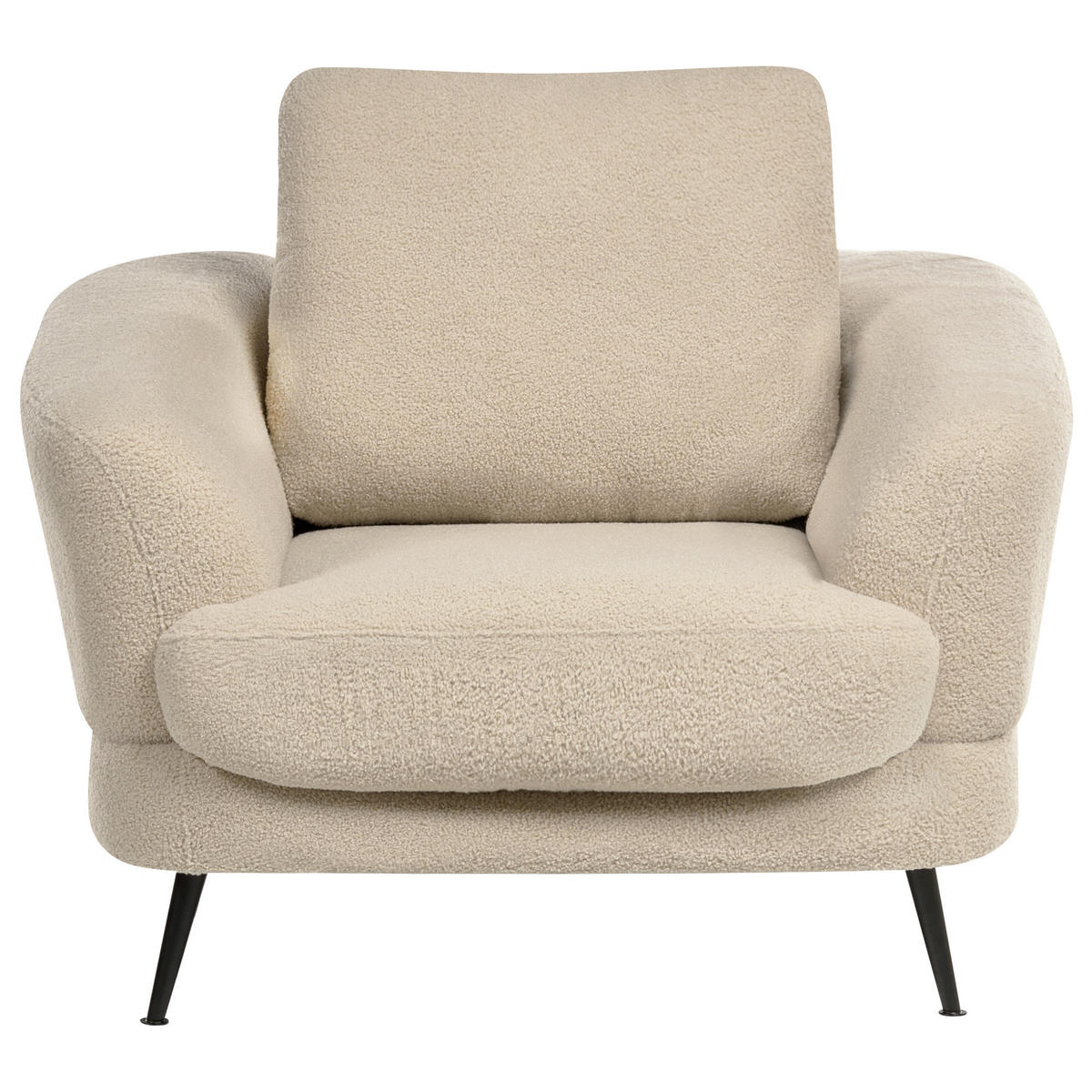 SADA POHOVEK 3-místná Bouclé Světle béžová Kjaer - černá/béžová, textil (155/100/100cm) - Beliani