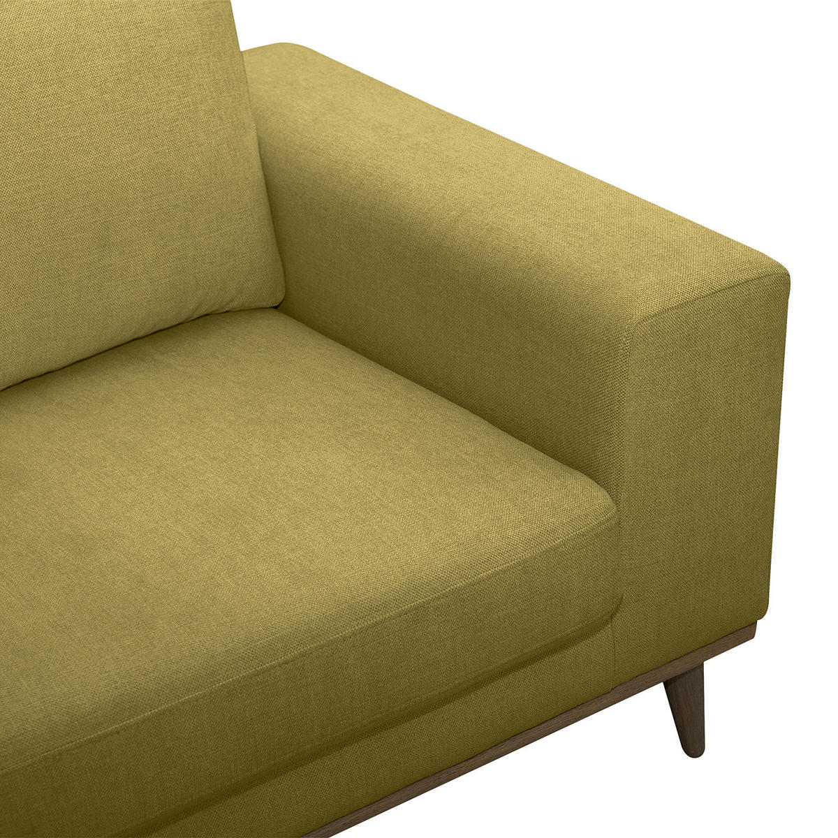 SESSEL - Eichefarben/Olivgrün, Eichenholz/Textil (122/81/88cm) - home24