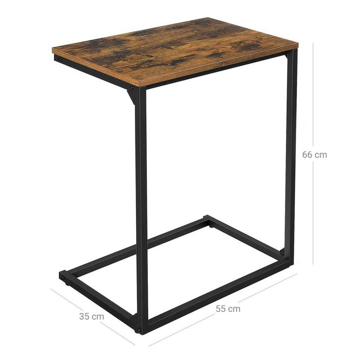 BEISTELLTISCH - Braun, Holzwerkstoff (55/35/66cm) - Hansiro